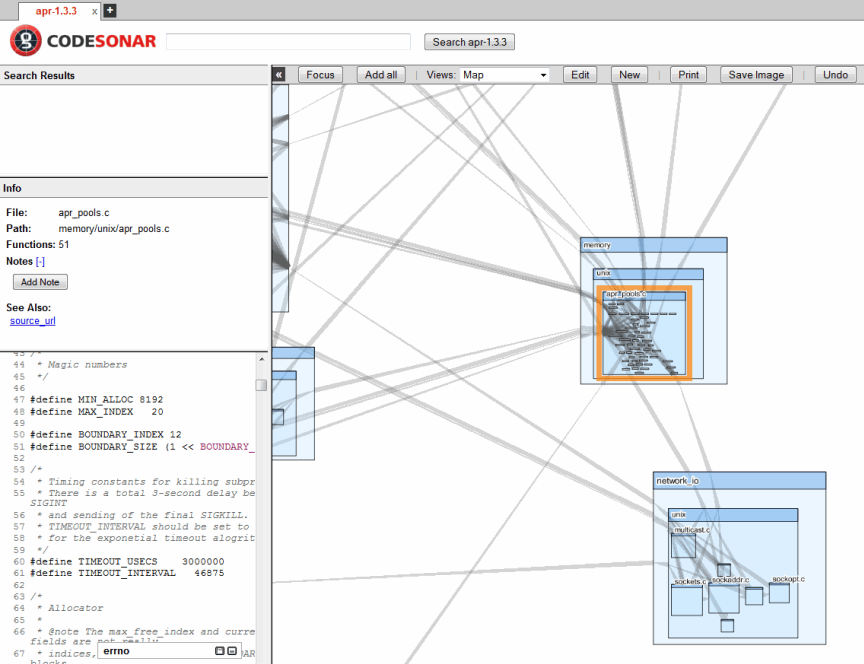 Grammatech Code Sonar Visualization screenshot Grammatech Code Sonar Visualization